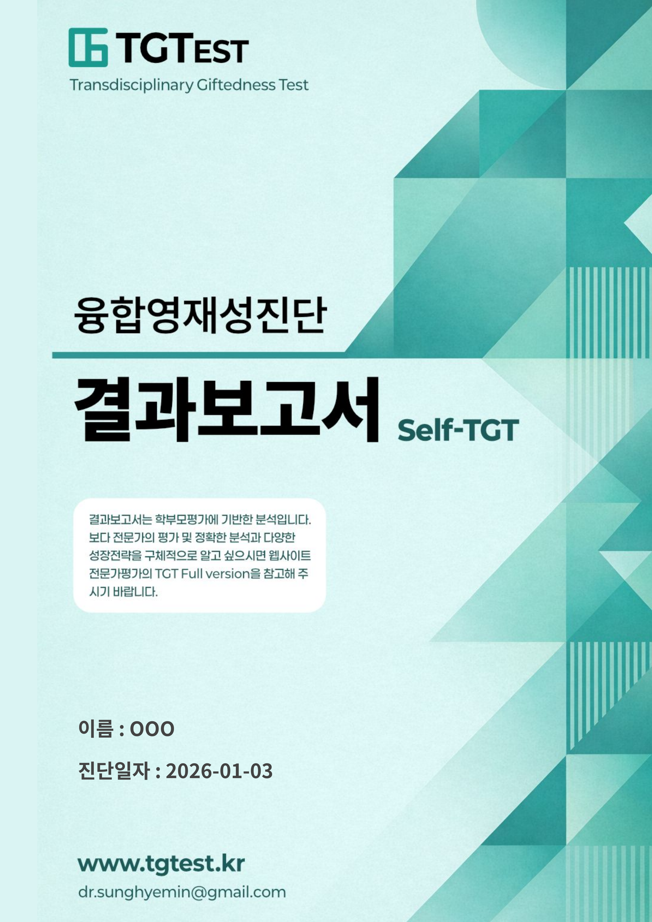 진단 결과 리포트 1페이지